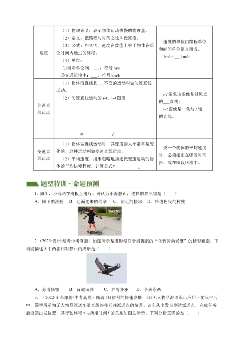 专题05运动和力（讲练）原卷版_8、物理总复习_8.中考物理总复习_2024年中考复习资料_二轮复习资料_完2024年中考物理二轮复习课件+讲义+练习（全国通用）_模块二（力学）