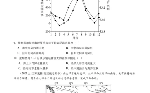 专题04水体运动规律（练习）（原卷版）_新高考复习资料_2024年新高考复习资料_二轮复习资料_2024年高考地理二轮复习讲练测（新教材新高考）_配套练习