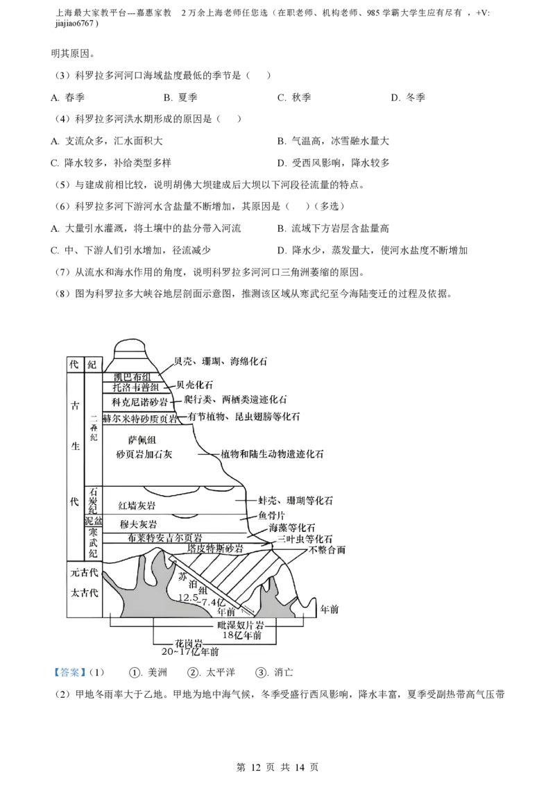 精品解析：上海市复旦大学附属中学2022-2023学年高二下学期期中等级性考试地理试题（解析版）_0122026上海中考一模二模真题试卷_2026年上海一模_上海1500初中高中试卷_高中_高二_下学期