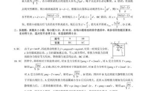 安徽省合肥市肥西县宏图中学2024&mdash;2025学年高一下学期期中物理答案_2025年05月试卷_0501安徽省A10联盟2024-2025学年高一下学期4月期中考试