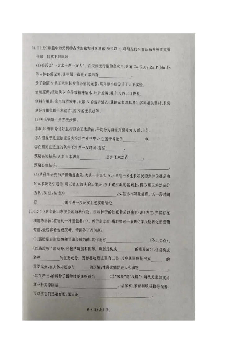 山东省临沂市临沭第一中学等校2025-2026学年高一上学期10月联考试题生物PDF版含解析_2025年11月高一试卷_251104山东省临沂市临沭第一中学等校2025-2026学年高一上学期10月联考试题