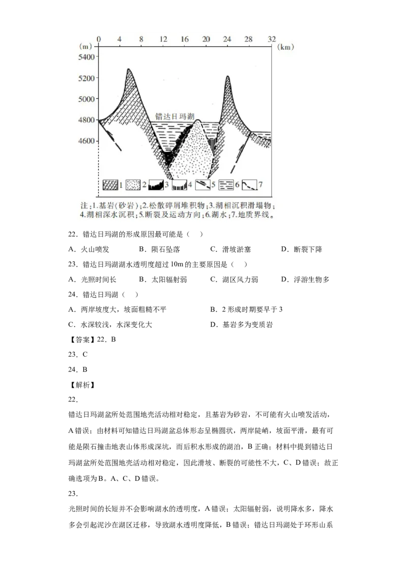 专题13地表形态的塑造_新高考复习资料_2022年新高考复习资料_2022年高考地理全二轮复习高频考点热点专项突破训练_专题13地表形态的塑造综合训练（原卷版+解析版）