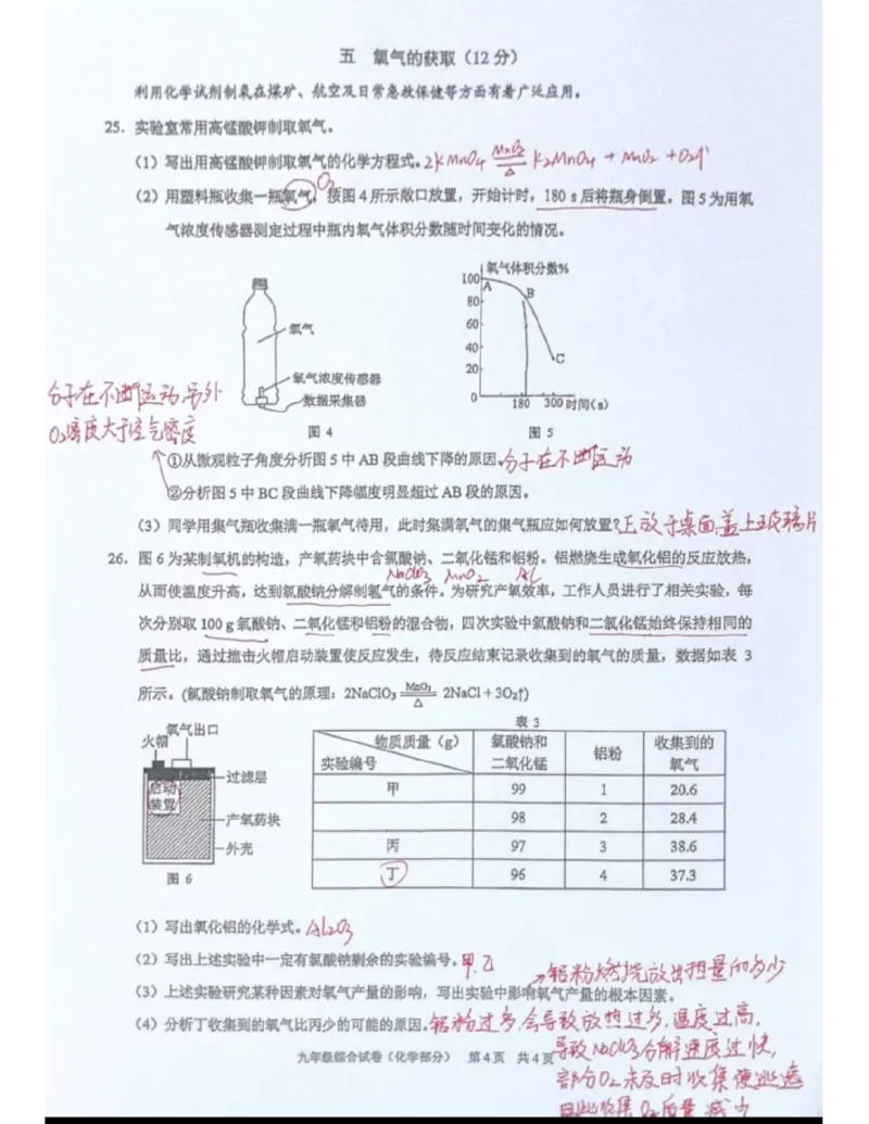 黄浦化学答案（手写参考版）_0122026上海中考一模二模真题试卷_2026上海二模更新中1_黄浦