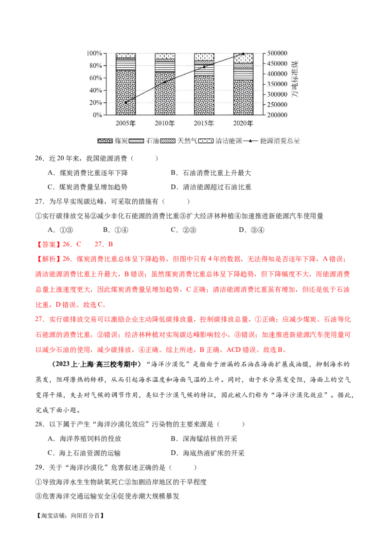 专题11区域生态环境问题与环境安全易错突破（4大易错）-备战2024年高考地理考试易错题（全国通用）（解析版）_新高考复习资料_2024年新高考复习资料_专项复习资料