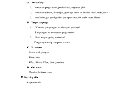 八年级英语上册教案：Unit6I&rsquo;mgoingtostudycomputerscience.（第3课时）_最新人教版英语八年级上册_老版（含有参考价值）_01教案人教版初中英语八上（多版本）易提分旗舰店