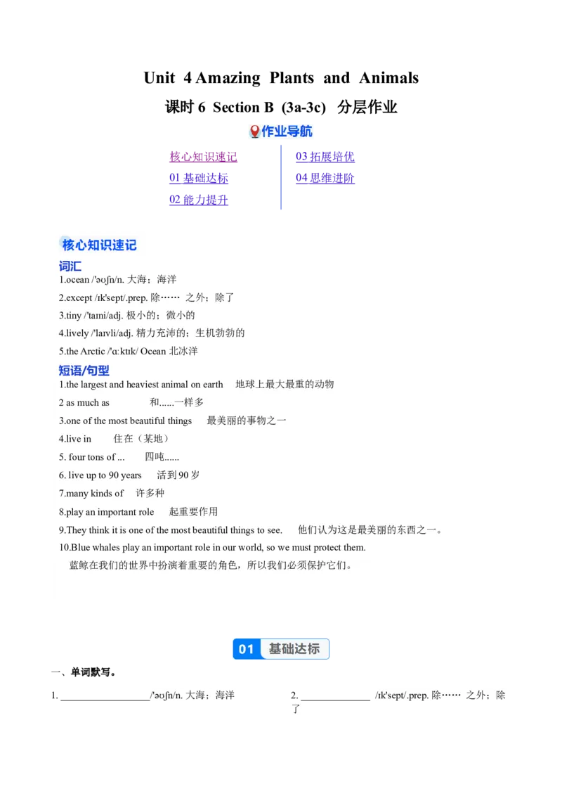 Unit4课时6SectionB（3a-3c）（分层作业）（解析版）_最新人教版英语八年级上册_新版_初中英语8上新更新第一套可选择_06.英语8上-试题_课时分层作业