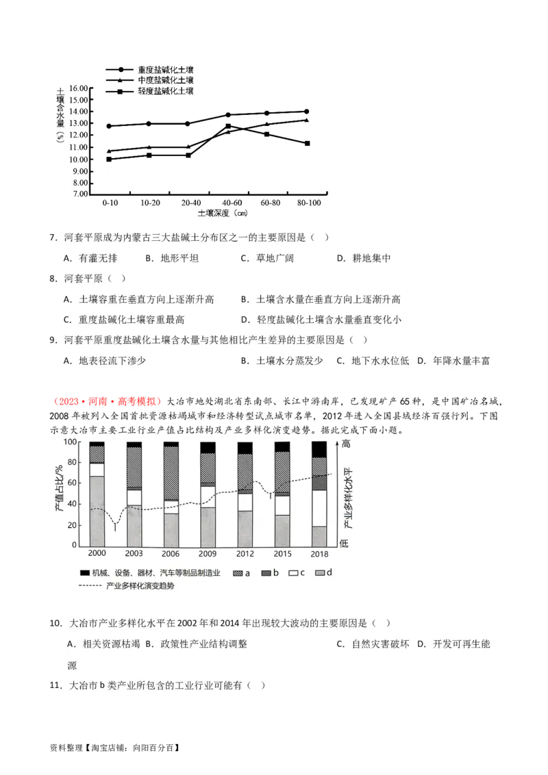 专题18不同类型区域的发展-口袋书2024年高考地理一轮复习知识清单_新高考复习资料_2024年新高考复习资料_一轮复习资料_完口袋书2024年高考地理一轮复习知识清单
