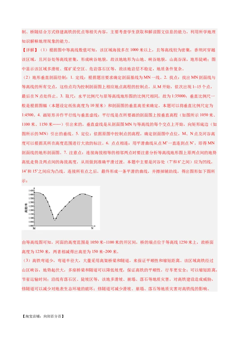 专题01等高线提分突破（5大易错）-备战2024年高考地理考试易错题（全国通用）（解析版）_新高考复习资料_2024年新高考复习资料_专项复习资料_教师版（含答案解析）