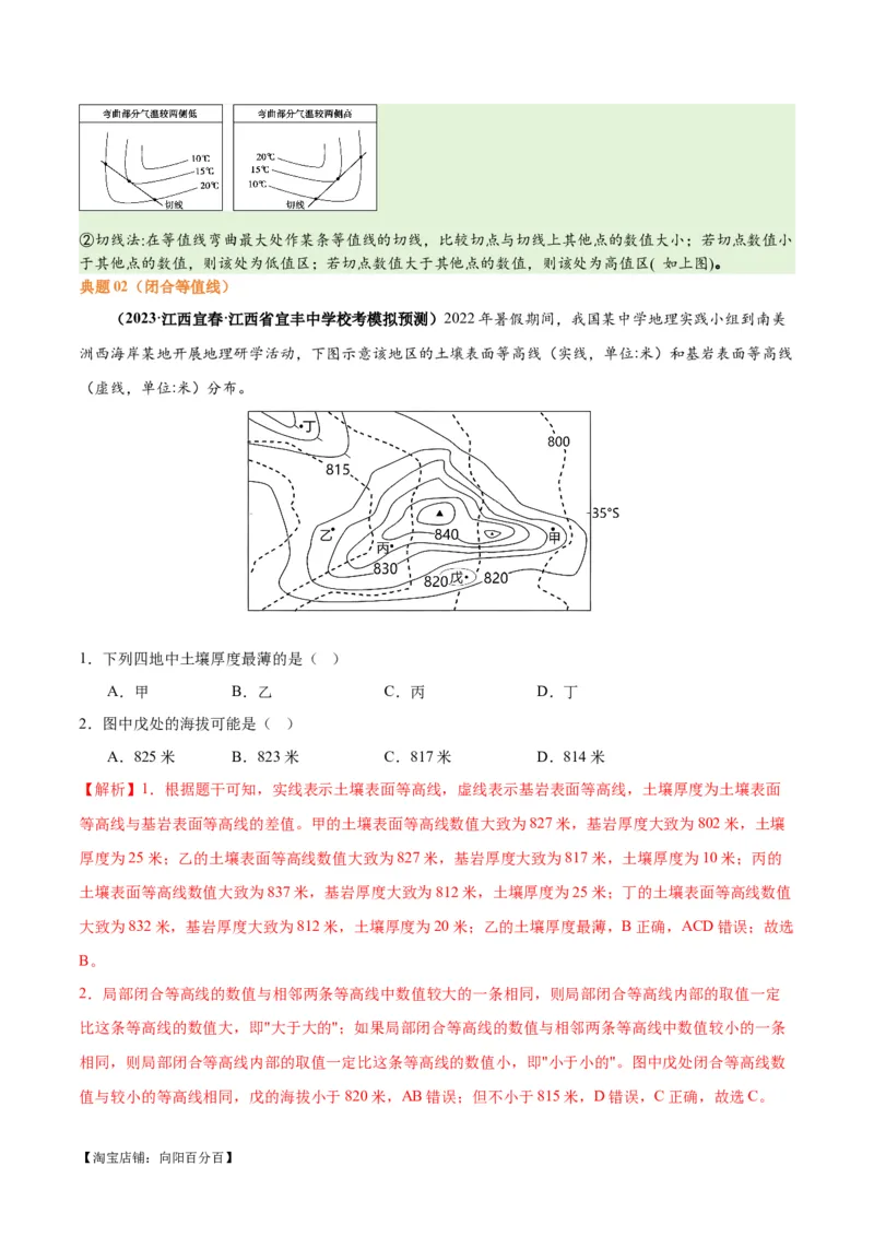 专题01等高线提分突破（5大易错）-备战2024年高考地理考试易错题（全国通用）（解析版）_新高考复习资料_2024年新高考复习资料_专项复习资料_教师版（含答案解析）