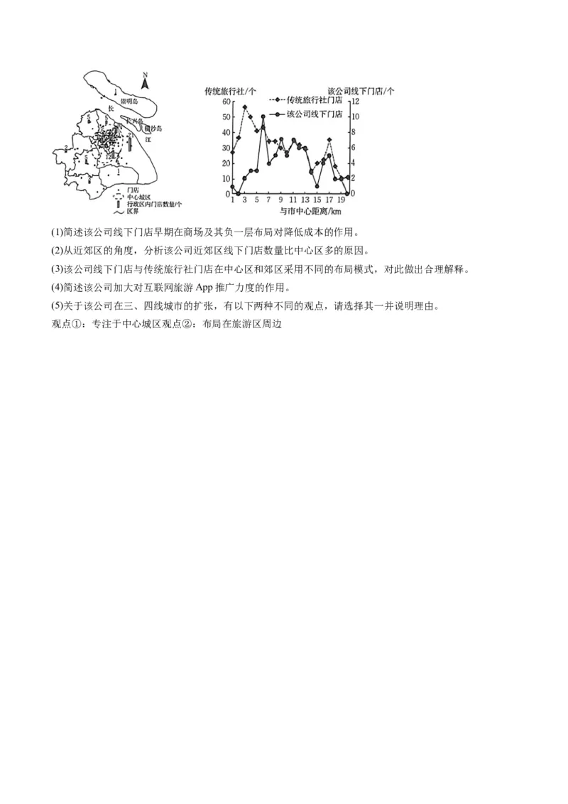 3.3服务业的区位选择（练习）（原卷版）_新高考复习资料_2024年新高考复习资料_一轮复习资料_完备战2024年高考地理一轮复习考点帮（新高考专用）_第三部分人文地理