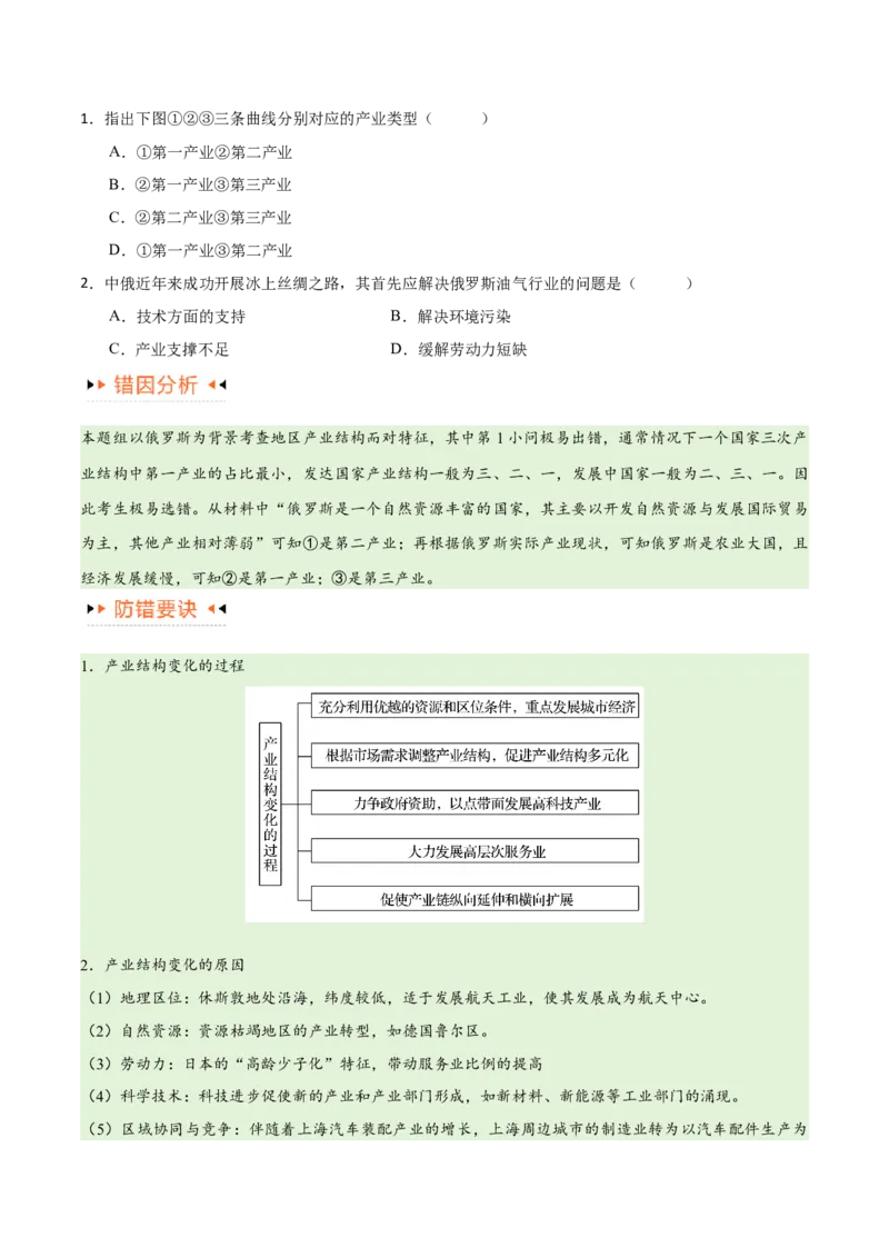 专题13区域协调发展提分突破（5大易错）-备战2024年高考地理考试易错题（全国通用）（原卷版）_新高考复习资料_2024年新高考复习资料_专项复习资料