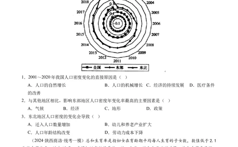 专题08人口与城市（练习）（原卷版）_新高考复习资料_2024年新高考复习资料_二轮复习资料_2024年高考地理二轮复习讲练测（新教材新高考）_配套练习