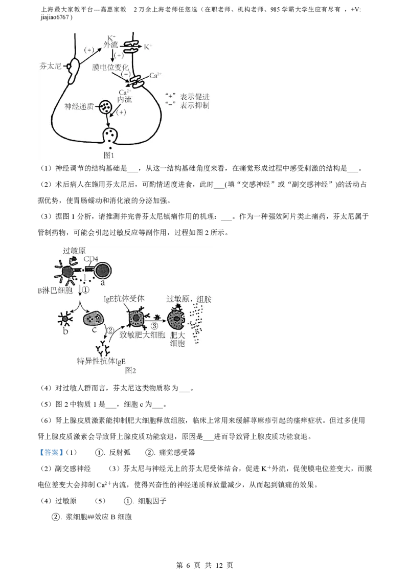 精品解析：上海市交通大学附中2022-2023学年高二下开学摸底考生物试题（解析版）_0122026上海中考一模二模真题试卷_2026年上海一模_上海1500初中高中试卷_高中_高二_下学期_1：月考