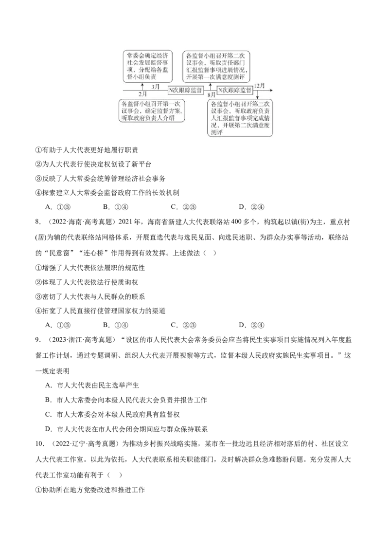 专题06人民当家作主（练习）（原卷版）_42025年新高考资料_二轮复习_上好课2025年高考政治二轮复习讲练测（新高考通用）338376762
