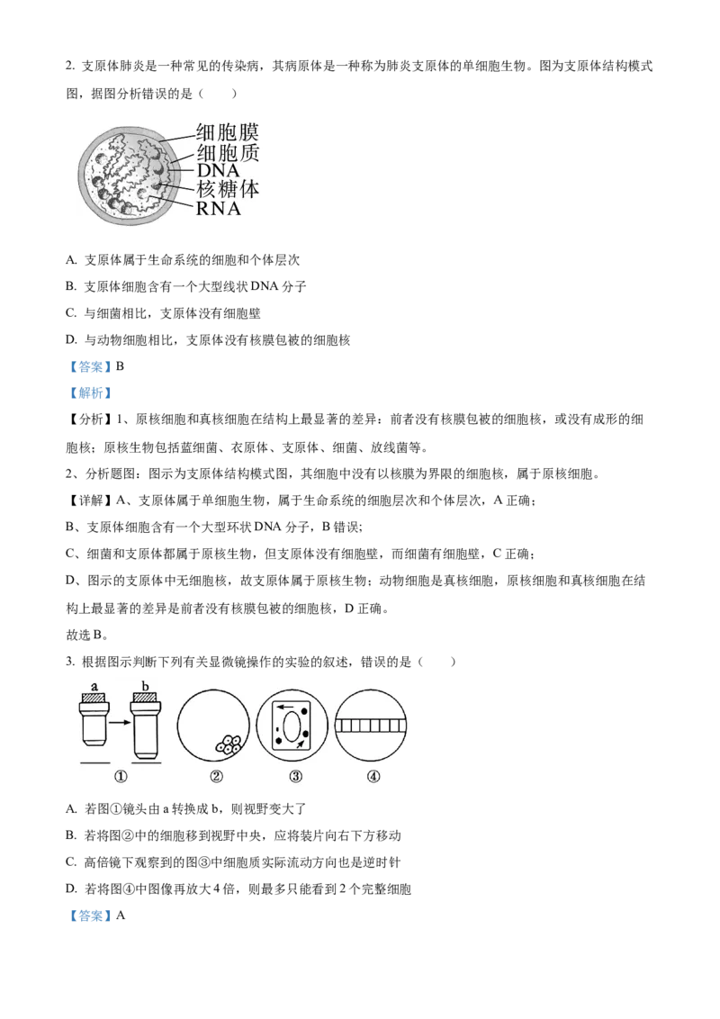 山东省枣庄市滕州市2024-2025学年高一上学期11月期中生物试题Word版含解析_2024年12月试卷_1217山东省枣庄市滕州市2024-2025学年高一上学期11月期中考试