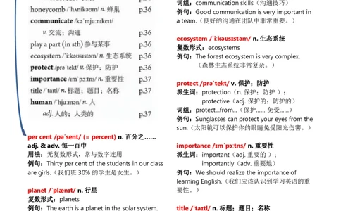 八上Unit4单词批注_加水印_最新人教版英语八年级上册_新版_初中英语8上新更新第三套可选择_07课堂笔记_单词批注