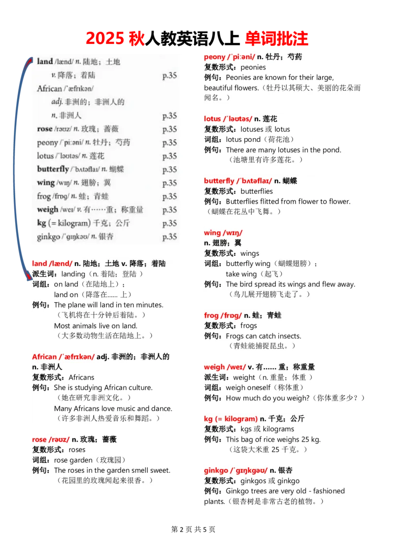 八上Unit4单词批注_加水印_最新人教版英语八年级上册_新版_初中英语8上新更新第三套可选择_07课堂笔记_单词批注