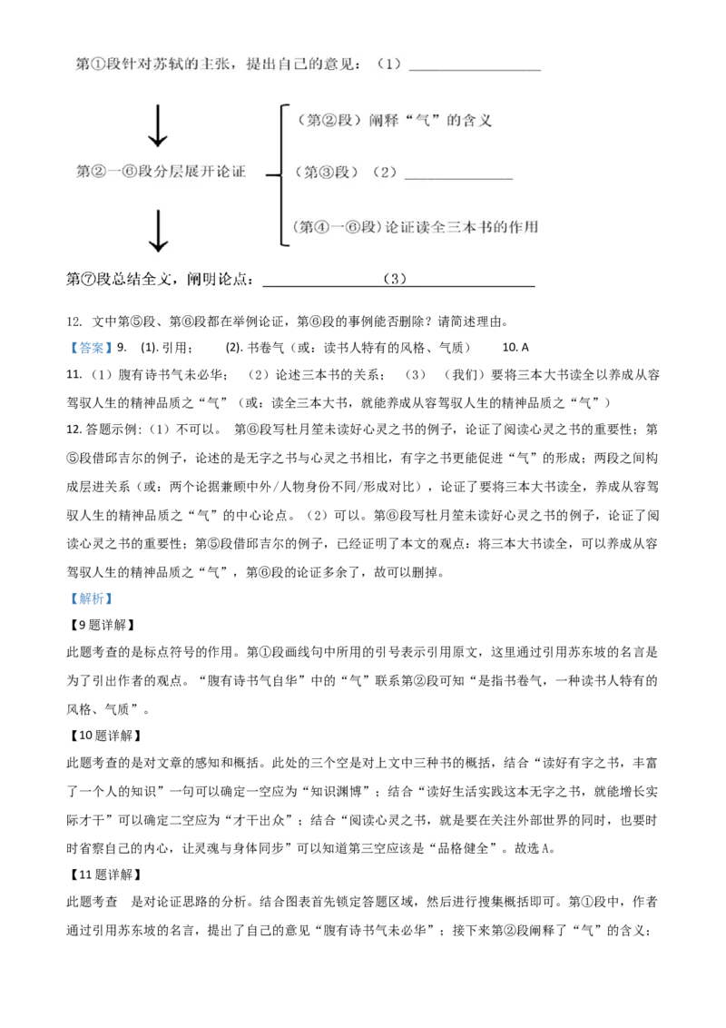 精品解析：2021年上海市浦东新区中考一模（暨上学期期末）语文试题（解析版）_0122026上海中考一模二模真题试卷_2025-2012年_1.上海中考语文一模二模（14-24）_一模