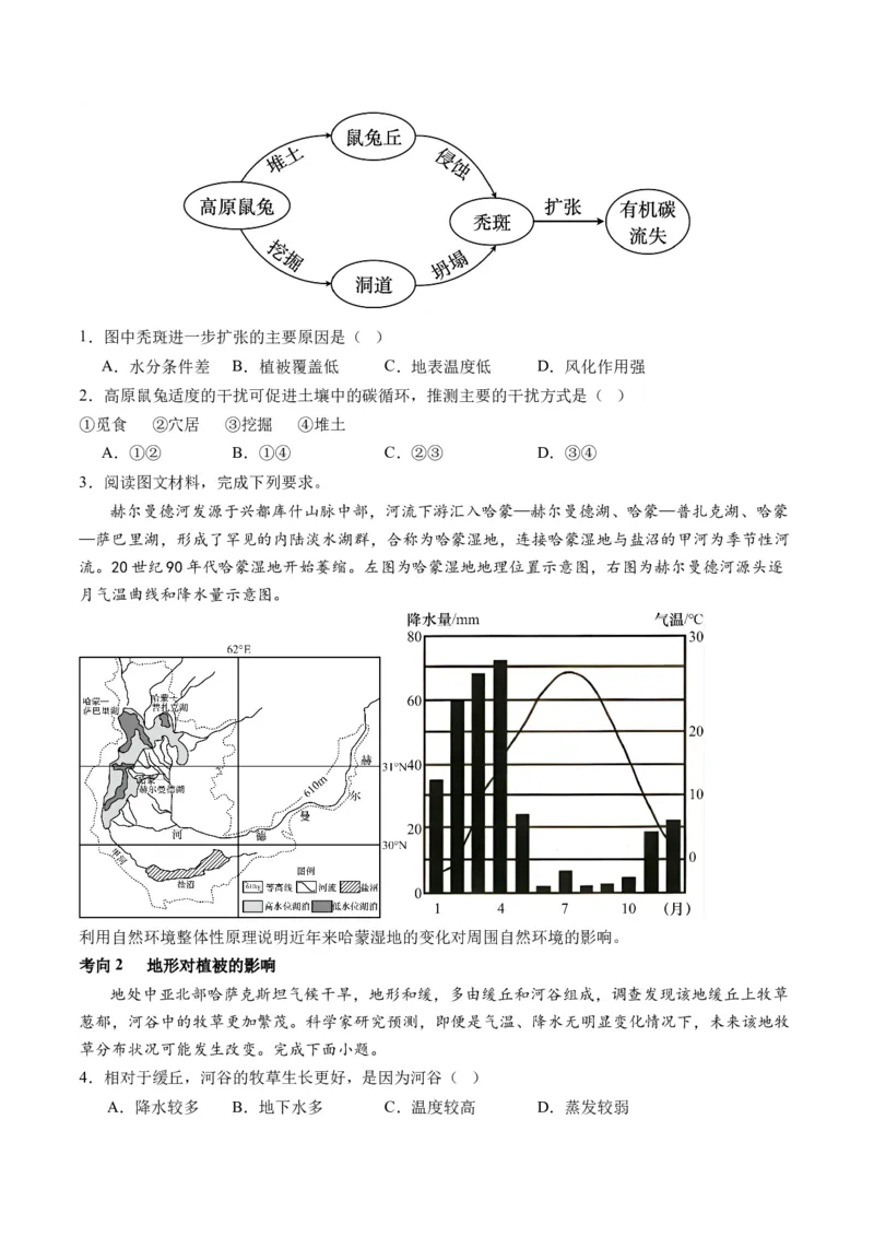 专题06自然地理环境的整体性与差异性（含生物与环境、冻土）（讲义）（原卷版）_新高考复习资料_2024年新高考复习资料_二轮复习资料_2024年高考地理二轮复习讲练测（新教材新高考）