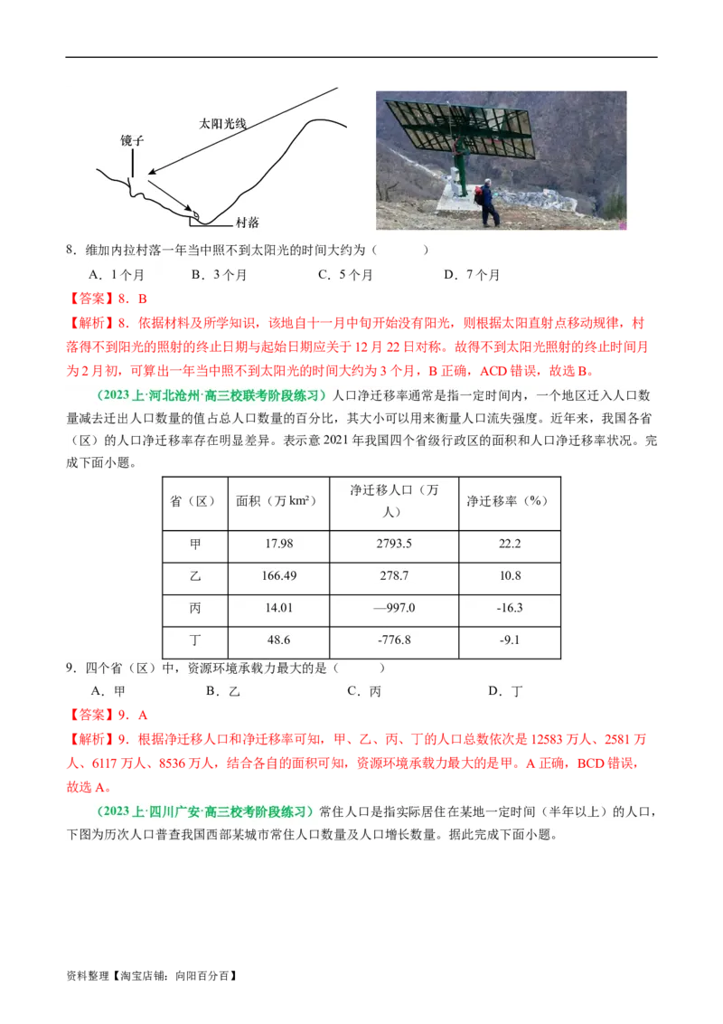 专题04&ldquo;计算类&rdquo;选择题答题技巧-2024年高考地理二轮热点题型归纳与变式演练（新高考通用）（解析版）_新高考复习资料_2024年新高考复习资料_二轮复习资料_教师版（含答案解析）