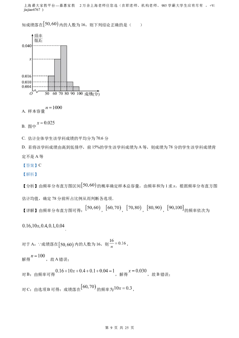 精品解析：上海市闵行区2023届高三二模数学试题（解析版）_0122026上海中考一模二模真题试卷_2026年上海一模_上海1500初中高中试卷_高中_高三_模拟卷_数学