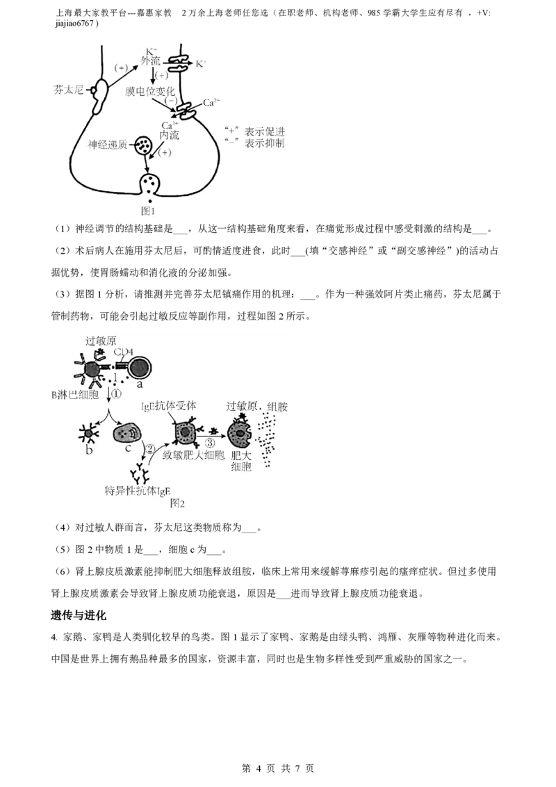 精品解析：上海市交通大学附中2022-2023学年高二下开学摸底考生物试题（原卷版）_0122026上海中考一模二模真题试卷_2026年上海一模_上海1500初中高中试卷_高中_高二_下学期_1：月考