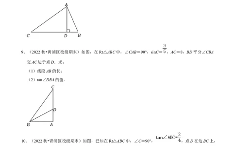 专题07相似、锐角三角比的应用与圆（13题）（原卷版）_0122026上海中考一模二模真题试卷_2025-2012年_2.上海中考数学一模二模（12-24）_一模_2023年上海市中考数学一模试卷（16区）