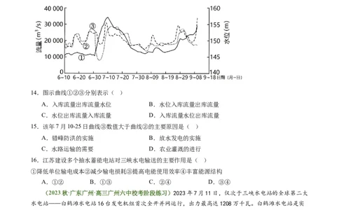 4.1流域内协调发展（练习）-备战2024年高考地理一轮复习考点帮（新高考专用）（原卷版）_新高考复习资料_2024年新高考复习资料_一轮复习资料_第四部分区域发展