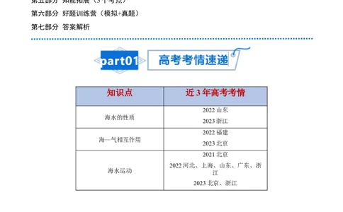 专题08大规模的海水运动-口袋书2024年高考地理一轮复习知识清单_新高考复习资料_2024年新高考复习资料_一轮复习资料_完口袋书2024年高考地理一轮复习知识清单