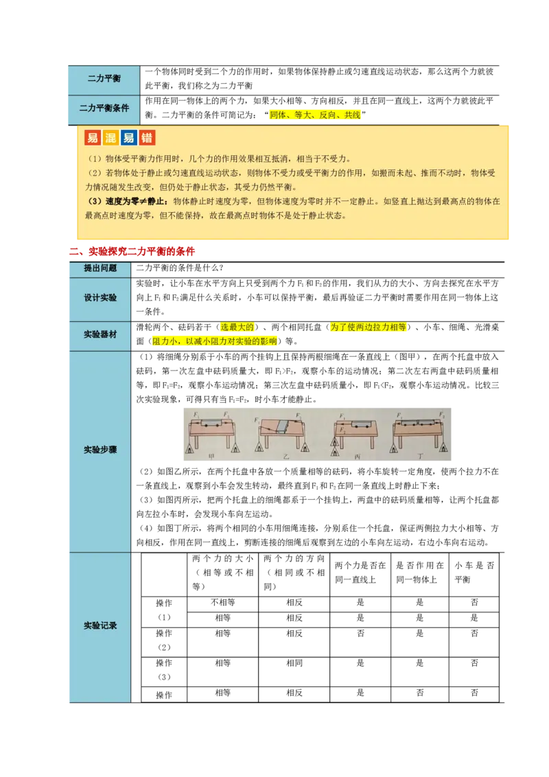 专题09运动和力（讲义）（原卷版）_8、物理总复习_8.中考物理总复习_2024年中考复习资料_一轮复习资料_完2024年中考物理一轮复习课件+讲义+练习（全国通用）
