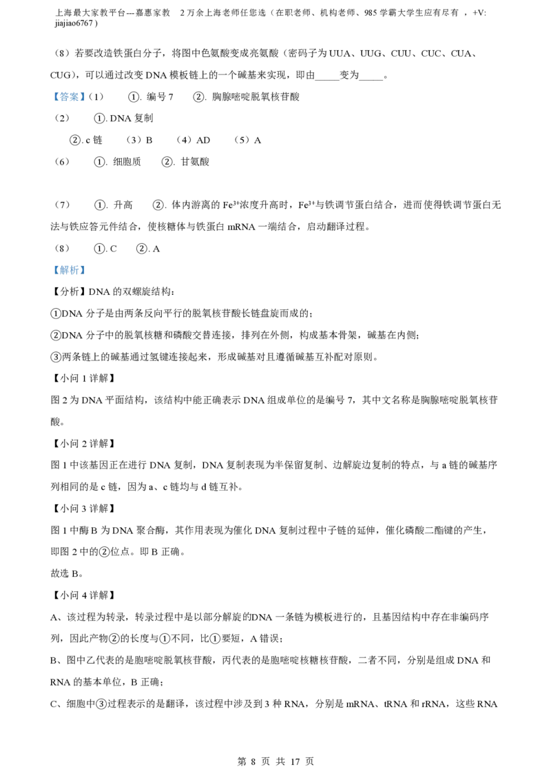精品解析：上海市曹杨二中2022-2023学年高一下学期期末生物试题（解析版）_0122026上海中考一模二模真题试卷_2026年上海一模_上海1500初中高中试卷_高中_高一_下学期_3：期末