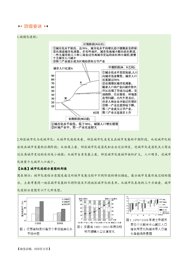 专题07人口与城市易错突破（6大易错）-备战2024年高考地理考试易错题（全国通用）（解析版）_新高考复习资料_2024年新高考复习资料_专项复习资料_教师版（含答案解析）