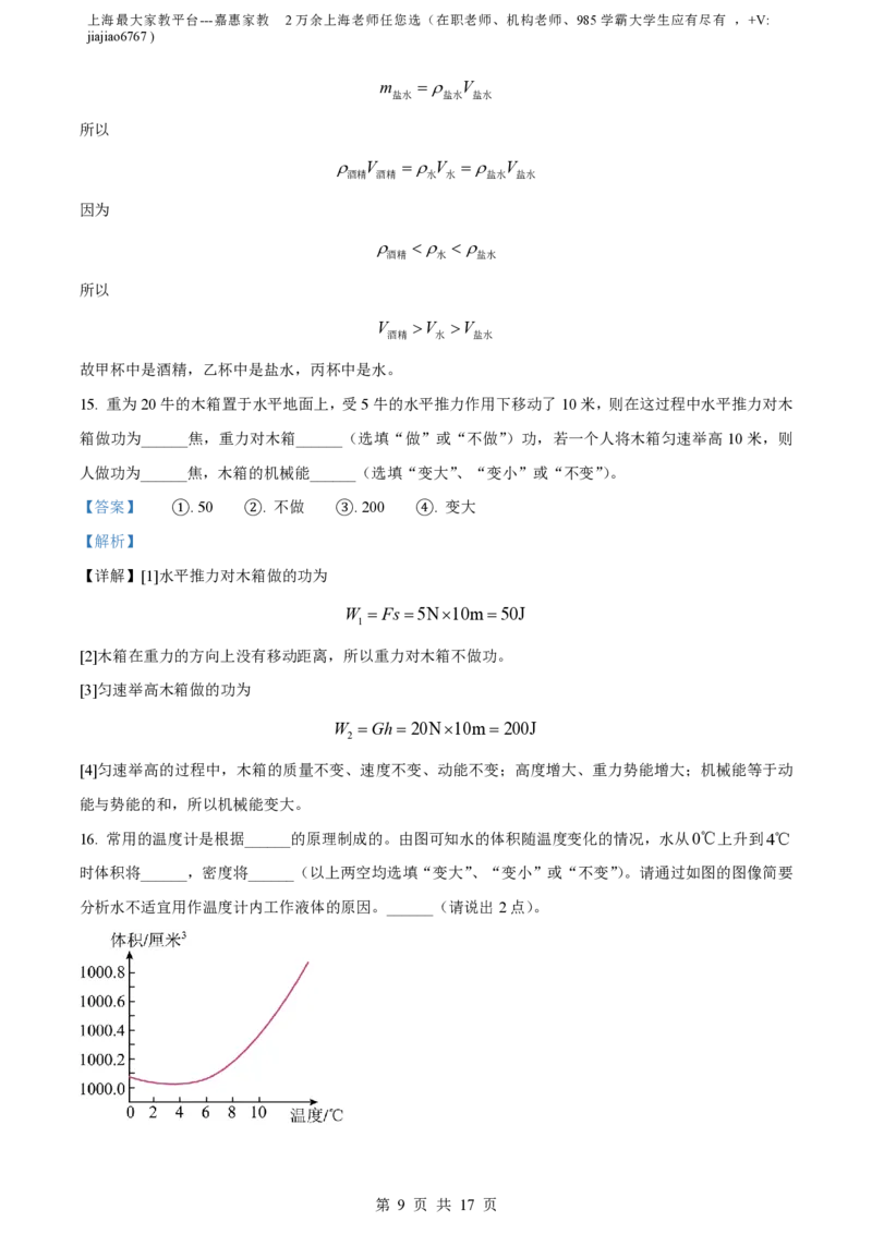 精品解析：上海市静安区风华中学南校2022-2023学年八年级下学期期中物理试题（解析版）_0122026上海中考一模二模真题试卷_2026年上海一模_上海1500初中高中试卷_初中_八年级_下学期