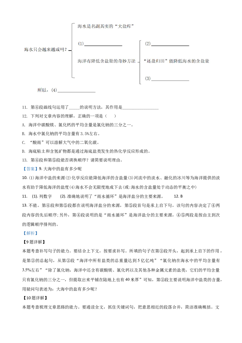 精品解析：2021年上海市奉贤区中考一模（暨上学期期末）语文试题（解析版）_0122026上海中考一模二模真题试卷_2025-2012年_1.上海中考语文一模二模（14-24）_一模