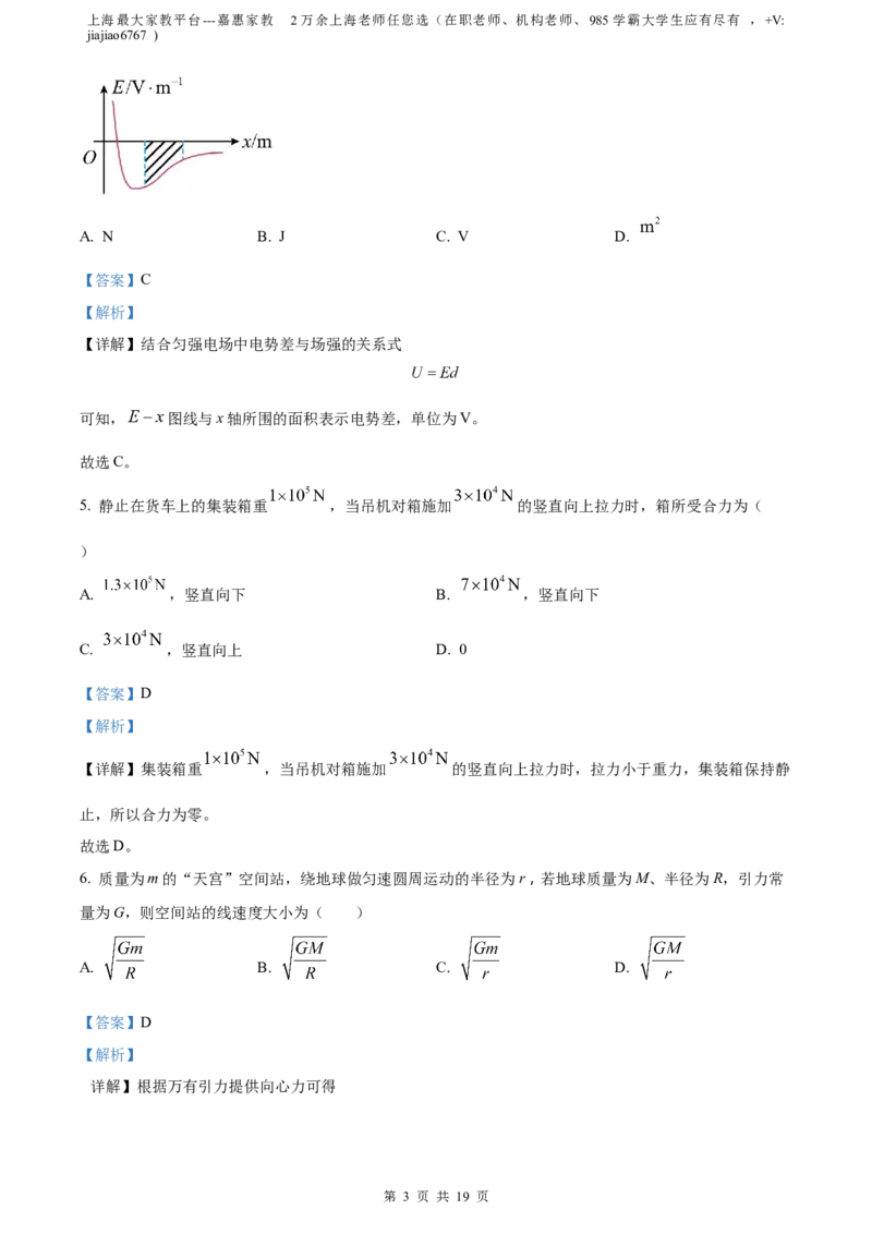 精品解析：2023届上海市浦东新区高三上学期一模物理试题（解析版）_0122026上海中考一模二模真题试卷_2026年上海一模_上海1500初中高中试卷_高中_高三_模拟卷_物理