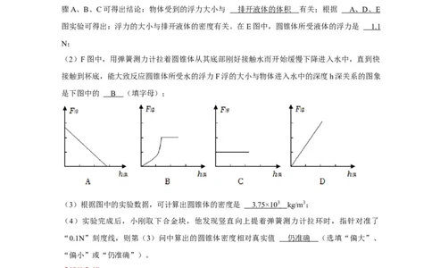 专题07浮力相关实验（解析版）_8、物理总复习_8.中考物理总复习_2023年中考复习资料_二轮复习_2023年中考物理二轮题型专项复习（全国通用）