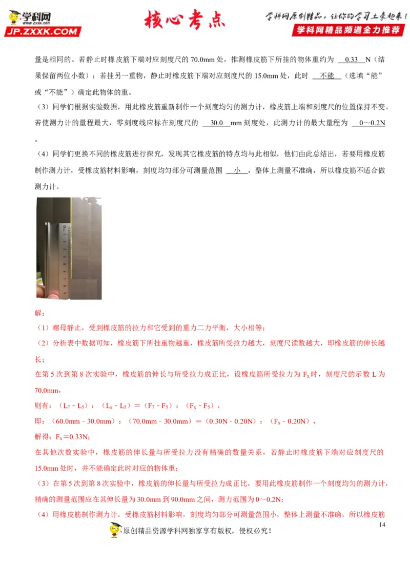 专题12三种常见的力及其作用效果（解析版）-2022年中考物理二轮专项复习核心考点讲解与必刷题型汇编（全国通用）_8、物理总复习_8.中考物理总复习_2022年中考复习资料