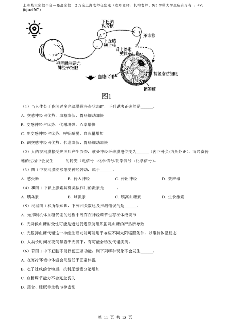 精品解析：上海市上海中学2022-2023学年高二下学期期中生物试题（解析版）_0122026上海中考一模二模真题试卷_2026年上海一模_上海1500初中高中试卷_高中_高二_下学期_2：期中