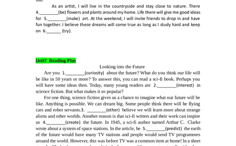 Unit5-Unit8课文改编语法填空2025-2026学年人教版英语八年级上册_最新人教版英语八年级上册_新版_最新2025秋人教版英语（八年级上册）_人教8上基础版_9、课文改变语法填空