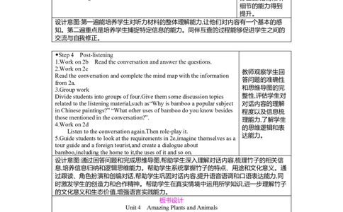 Unit4AmazingPlantsandAnimalsSectionA(2a-2e)教案人教版（2024）八年级上册_最新人教版英语八年级上册_新版_初中英语8上新更新第二套可选择_04教案（齐全）_中文版（齐全）
