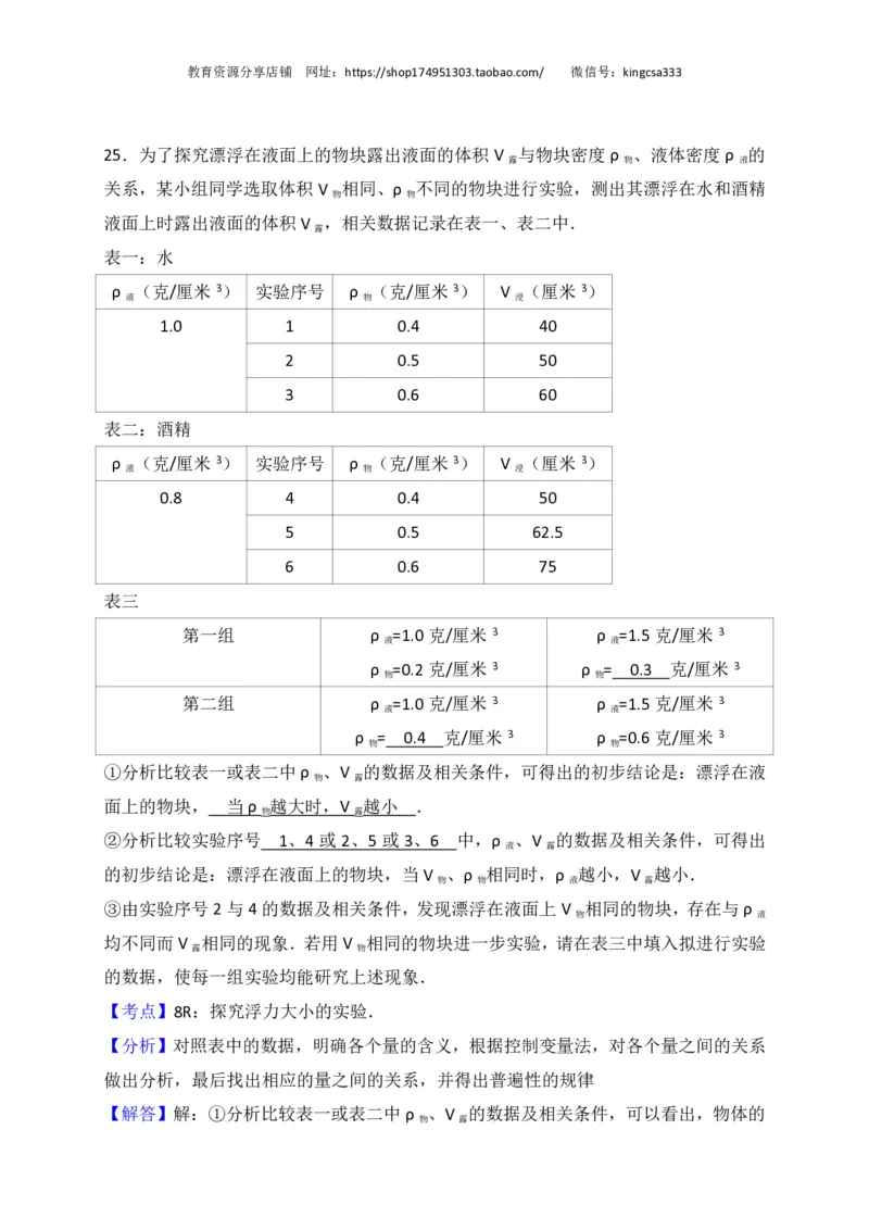 上海市黄浦区2017届九年级4月质量调研（二模）物理试题及答案（PDF解析版）_0122026上海中考一模二模真题试卷_2025-2012年_4.上海中考物理一模二模（14-24）_二模_赠PDF版