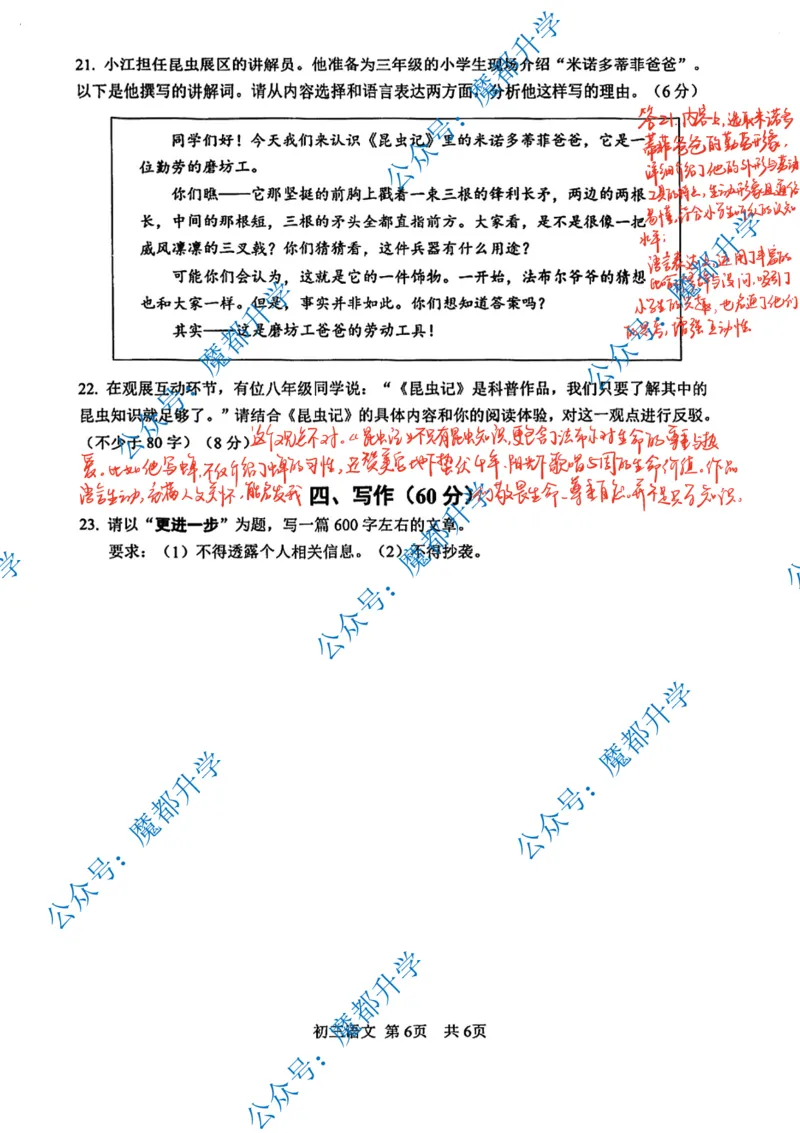 松江语文参考答案_0122026上海中考一模二模真题试卷_2026上海二模更新中1_松江