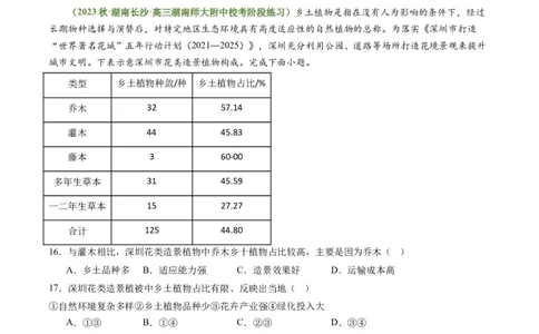 4.1主要植被与自然环境（练习）（原卷版）_新高考复习资料_2024年新高考复习资料_一轮复习资料_完备战2024年高考地理一轮复习考点帮（新高考专用）_第二部分自然地理