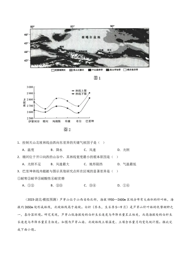 专题06整体性与差异性易错突破（4大易错）-备战2024年高考地理考试易错题（全国通用）（原卷版）_新高考复习资料_2024年新高考复习资料_专项复习资料