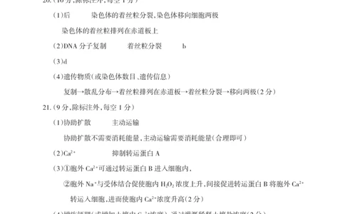 山西省阳泉市2025-2026学年度第一学期期末教学质量监测试题高一生物试卷答案_2026年02月高一试卷_260216山西省阳泉市2025-2026学年上学期期末高一