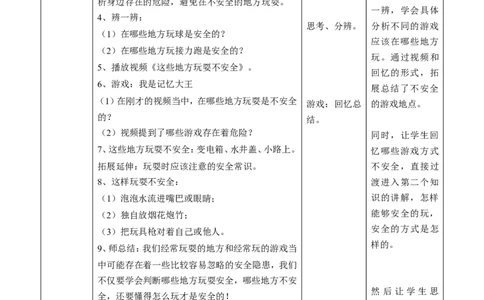 8.1安全地玩第一课时教案_26新二年级道法下册（统编版）_版本一(1)_部编版道德与法治2下_旧版_道法2下课件教案_01.道法2下第2套课件+核心素养教案_核心素养教案配套