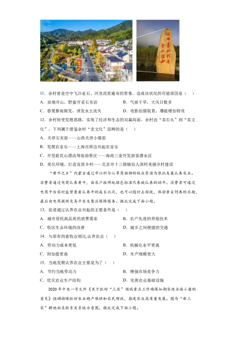 热点04绿色发展与生态文明建设_新高考复习资料_2022年新高考复习资料_2022年高考地理全二轮复习高频考点热点专项突破训练_热点04绿色发展与生态文明建设综合训练（原卷版+解析版）
