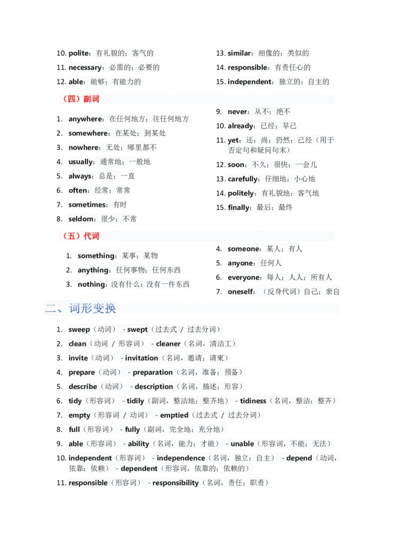 （合并）单元知识清单Unit1-8教师版_最新人教版英语八年级上册_新版_最新2025秋人教版英语（八年级上册）_2025秋人教版英语8上：预习资料包_14单元知识清单（word+pdf）
