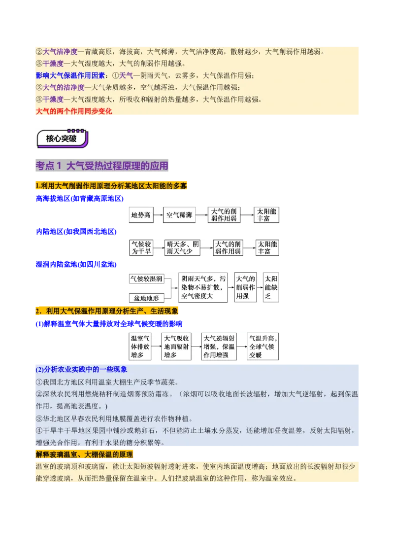 第06讲大气的组成、垂直结构及受热过程（讲义）（原卷版）_新高考复习资料_2025年新高考资料_2025年高考地理一轮复习讲练测（新教材新高考）