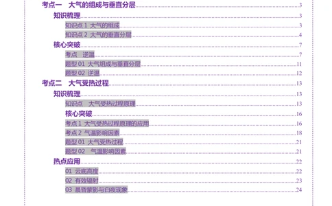 第06讲大气的组成、垂直结构及受热过程（讲义）（原卷版）_新高考复习资料_2025年新高考资料_2025年高考地理一轮复习讲练测（新教材新高考）